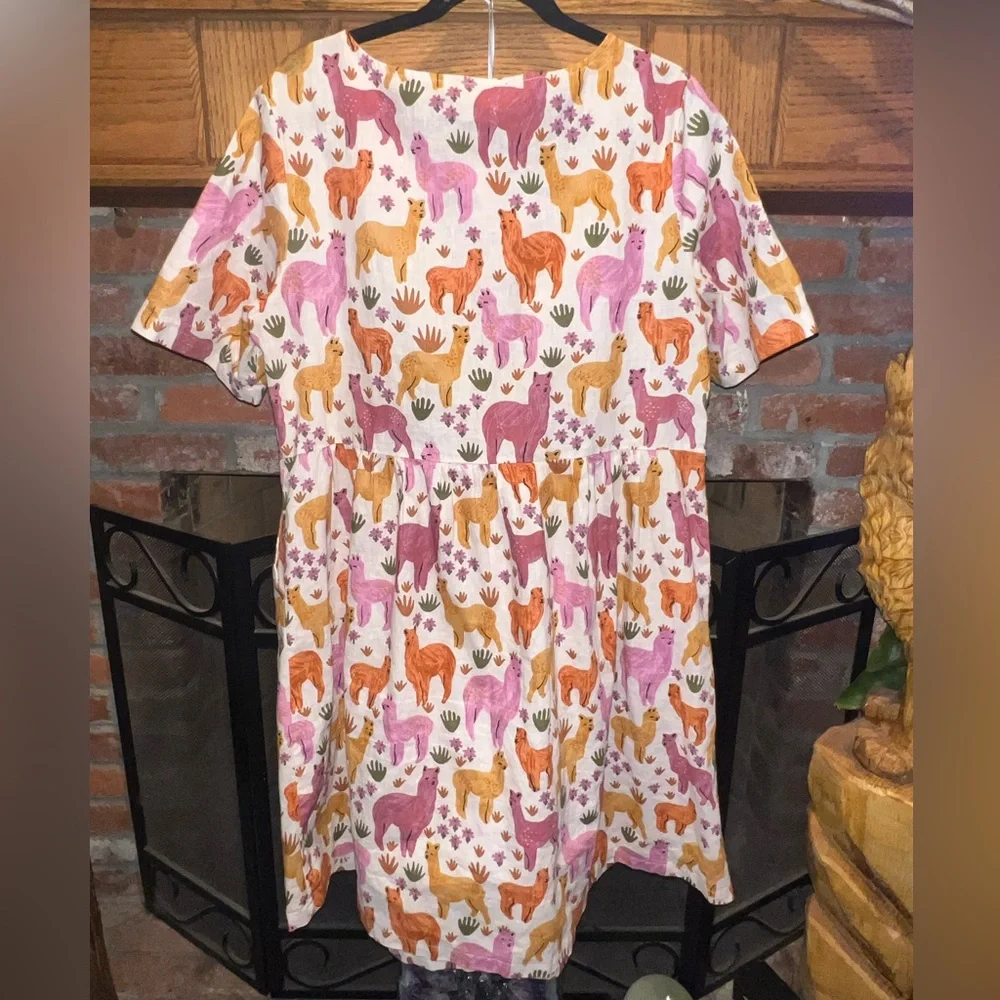 Llama Print Princess Highway / ModCloth Smock Dress EUC (US size) - Picture 3 of 3